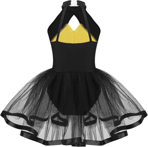 Vista 103 de CHICTRY Vestido tutú de ballet con lentejuelas brillantes para niñas y niñas, moderno disfraz de baile latino de jazz