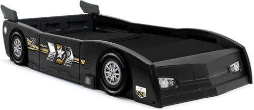 Vista 10 de Delta Children Grand Prix Race Car - Cama para niños pequeños y individuales, color negro