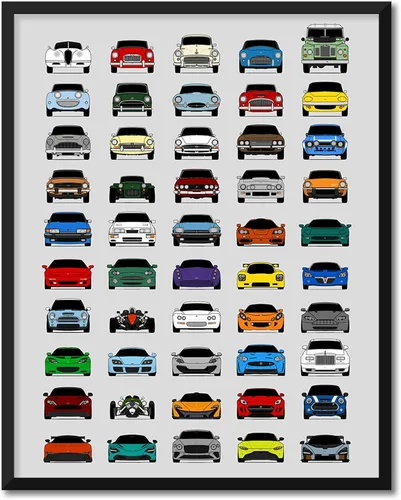 Vista 9 de Custom Car Posters Póster hecho a mano compatible con póster de American Muscle Car e impresión de automóviles clásicos y vehículos icónicos, 8 x 10