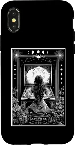 Vista 5 de The Pinball Girl Retro Arcade Game 80s Tarot Card Skeleton Case for iPhone 17