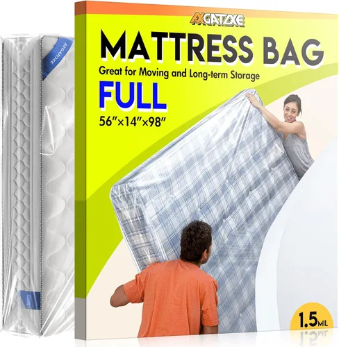 Vista 13 de 2 bolsas de colchón de plástico para almacenamiento en movimiento, funda de colchón impermeable, protector de colchón para suministros de mudanza