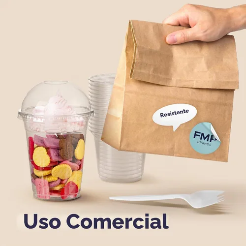 Vista 5 de Fit Meal Prep [Paquete de 50] Vasos de postre de plástico transparente de 5 onzas con tapas de cúpula y tenedores, tazas de parfait desechables