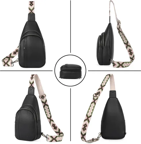 Vista 7 de Bolsos cruzados CLUCI para mujer y hombre, bolso bandolera de cuero, mochila de cuerpo cruzado para mujer, regalos para mujeres, cumpleaños, único