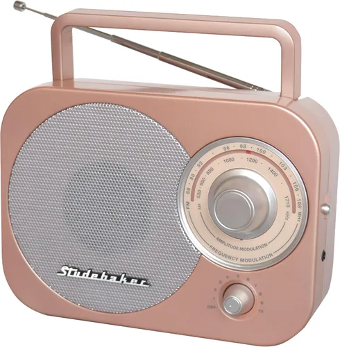 Vista 9 de Studebaker SB2000BG Retro Classic Radio portátil AM/FM (negro y dorado)