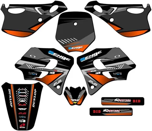 Vista 7 de 1998-2001 SX 65 Surge Black Senge Graphics Base Kit Compatible con KTM