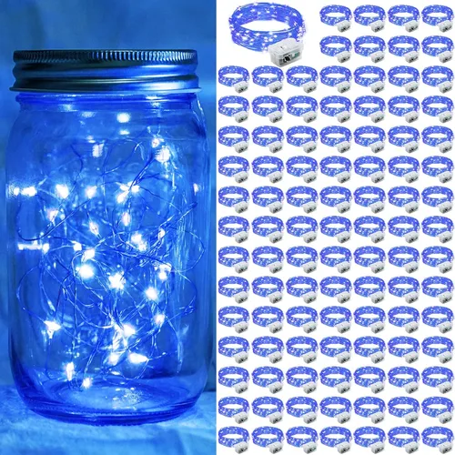 Vista 15 de Paquete de 6 luces de hadas a pilas con temporizador remoto, 8 modos de iluminación, 7 pies, 20 luces LED impermeables para Halloween, Navidad