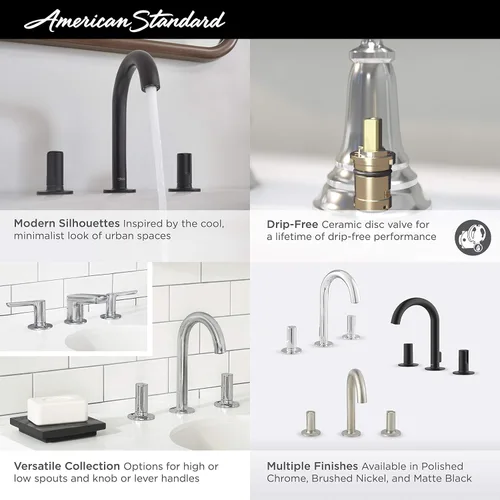 Vista 5 de American Standard 7105801.GN0 Studio S - Grifo de baño generalizado de 8 pulgadas, 1.2 GPM, oro cepillado