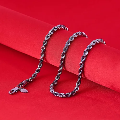 Vista 4 de LIFETIME JEWELRY Collar de cadena de cuerda de 0.236in para mujeres y hombres, chapado en oro real de 24 quilates, Chapado en oro, No es una piedra
