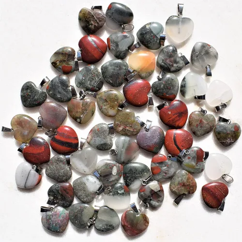 Vista 3 de Zenergy Gems - Collar con dije de corazón, piedras preciosas naturales del Himalaya en forma de corazón + cadena de plata de 20 + corazón de carga