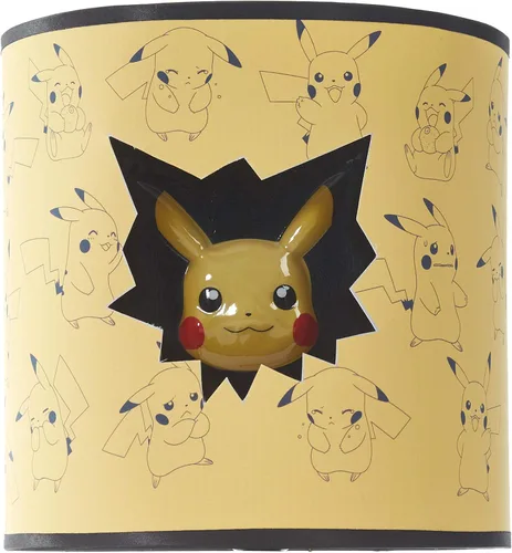 Vista 6 de Pokemon - Lámpara de mesa troquelada de doble sombra, color amarillo