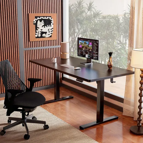 Vista 2 de ErGear - Escritorio eléctrico de pie de altura ajustable, escritorio para estar sentado o de pie de 31.5 x 18.9 pulgadas, escritorio de computadora
