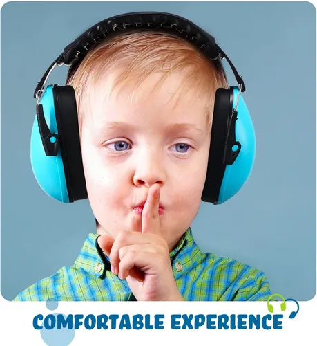 Vista 5 de Yunsailing Orejeras para niños con reducción de ruido de 26 dB, auriculares ajustables de protección para los oídos