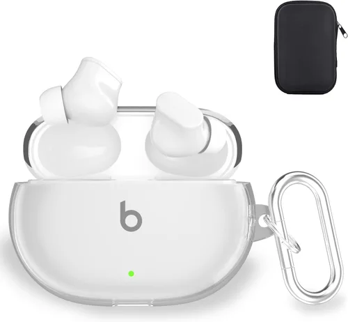 Vista 10 de Valkit Funda transparente compatible con Beats Studio Buds 2021/2023+ con kit de limpieza y cerradura, funda protectora de TPU suave a prueba