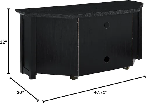 Vista 15 de Crosley Furniture Camden - Soporte esquinero para TV de más de 50 pulgadas, centro de entretenimiento con estantes de almacenamiento, color negro