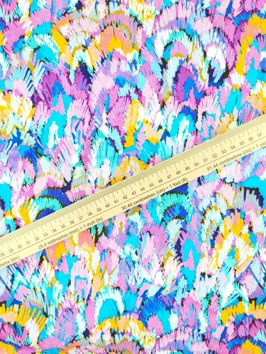 Vista 7 de Minerva Exclusive Proud Plumage Viscose Challis Fabric - per Yard