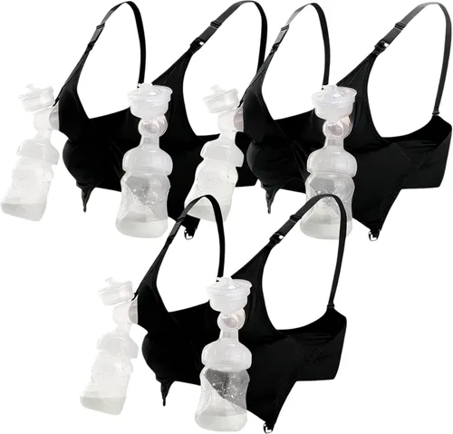 Vista 9 de iloveSIA Sostén para lactancia para mamás que amamantan, sostén sin costuras y con soporte para dormir para maternidad posparto S-2XL pack de 3
