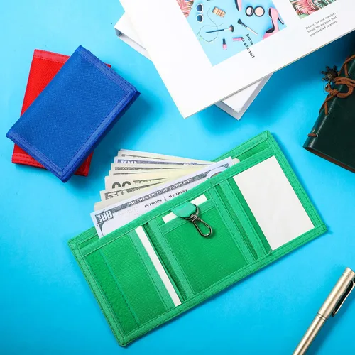 Vista 7 de Weewooday Carteras de 3 piezas para niños y niñas de 6 a 18 años, billeteras de lona triples con adhesivo y bolsillo con cremallera para niños