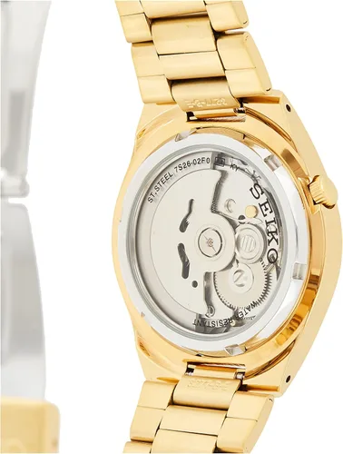 Vista 2 de SEIKO SNK610 5 Reloj automático de acero inoxidable dorado con esfera dorada para hombre, Negro -, Automático de cuerda automática, reloj automático