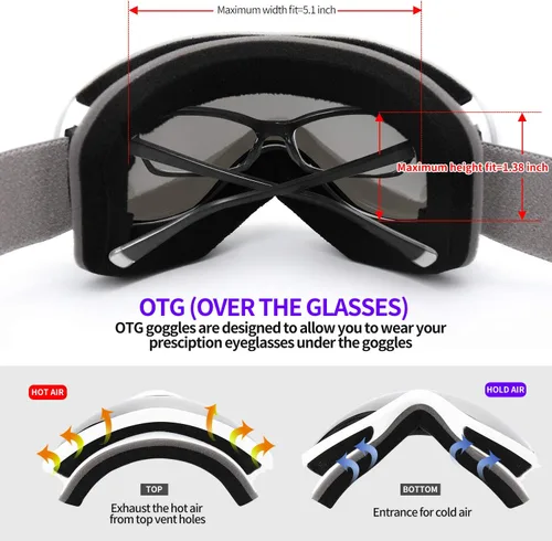 Vista 5 de Supertrip Gafas de esquí de nieve antivaho 100% protección UV gafas de esquí snowboard