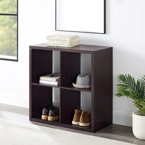 Vista 4 de Linon Home Decor Linon Dawes 4 gabinetes de almacenamiento de cubos de café expreso