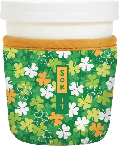 Vista 204 de Sok It IceCreamSok - Funda de neopreno aislada (flores abstractas, pintas de helado cónicas)