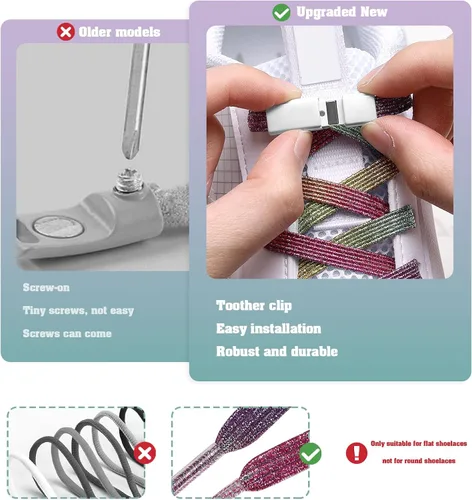 Vista 5 de Cordones elásticos sin atar, hebilla magnética y cordones para zapatos, cordones perezosos, para zapatos deportivos, botas de lona para caminar