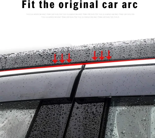 Vista 4 de Car styling humo ventana sol lluvia visera deflector protector para 301 2014-2017 no en canal lluvia guardias 4 piezas conjunto