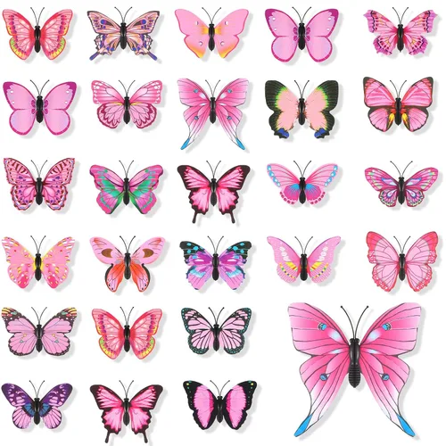 Vista 9 de 36 alfileres de mariposa 3D, broche de seguridad de plástico, decoración de México a granel para ropa de solapa, manualidades, decoración