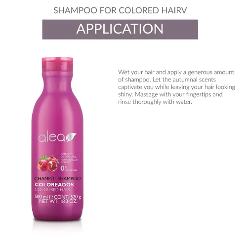 Vista 5 de ALEA - Champú para el cabello de color - Línea de cabello de color - 16.9 fl oz - con extracto de granada - Mantiene el color del cabello por más