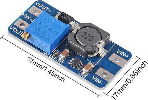 Vista 4 de AITRIP 10 piezas MT3608 DC-DC convertidor de impulso 2A módulo ajustable de aumento de voltaje regulador de voltaje de entrada 2V-24V a 5V-28V