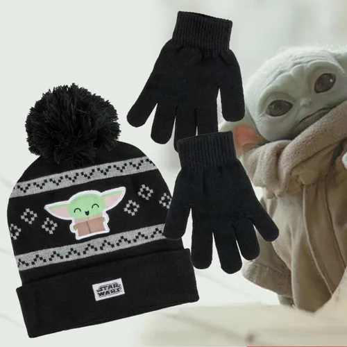 Vista 7 de Star Wars Mandalorian - Juego de gorro y guantes para niño