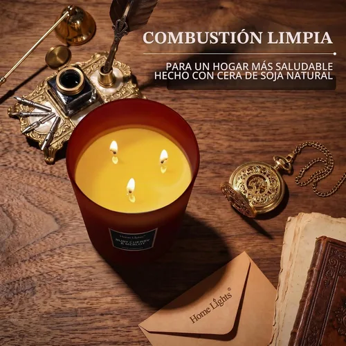 Vista 6 de HomeLights Velas perfumadas – Tarro grande de aromaterapia, cera de soja natural, 130 horas de combustión, cereza rubí y merlot