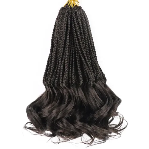 Vista 60 de Cabello para Trenzas Rizo Francés Color 1 Trenzas de Ganchillo Rizo Francés 10 Pulgadas Trenzas de Caja Cabello de Ganchillo para Mujeres y Niños