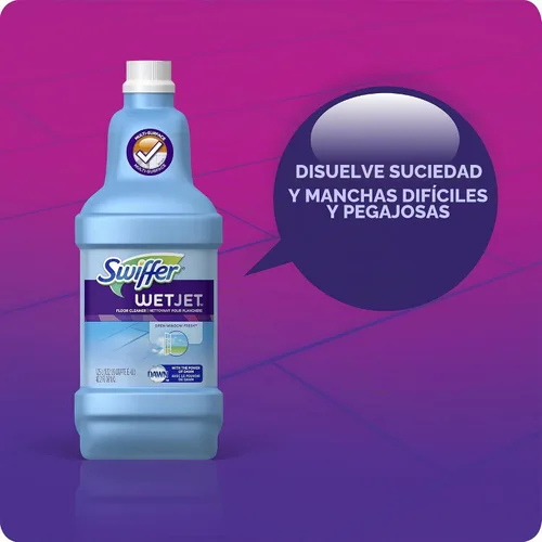 Vista 5 de Swiffer WetJet Recarga de solución de limpiador de pisos multiusos aroma Open Window Fresh, 42.2 onzas líquidas (1.25 litros)