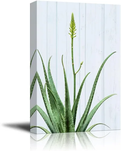 Vista 6 de Wall26 - Lienzo decorativo para pared (12.0 x 18.0 in), diseño de cactus sobre fondo azul
