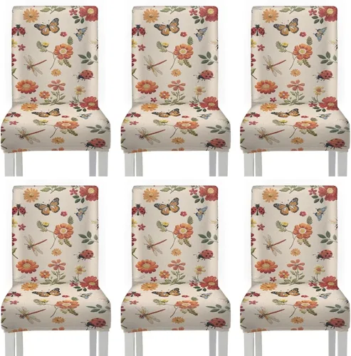 Vista 47 de Rnyleeg Juego de 1 funda para sillas de comedor con diseño de mariposa y rosa azul, elegante, suave, lavable, para cocina, hotel, ceremonia