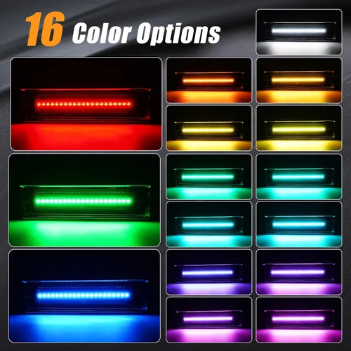 Vista 7 de Luces LED RGB de posición laterales para guardabarros delanteros, compatibles con Chevy C/K, C10, C20, C30, camionetas, Blazer Suburban Jimmy