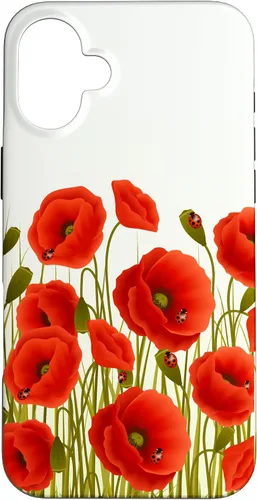 Vista 22 de iPhone 13 Rojo Amapolas Flores En Un Campo Caso