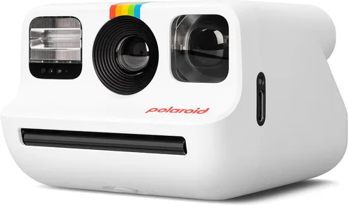 Vista 3 de Polaroid Go - Cámara instantánea (blanco) con doble paquete de película de color y paño de microfibra
