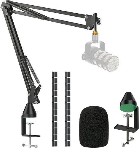 Vista 9 de Protector de espuma con filtro pop para micrófono PodMic - Parabrisas de viento para micrófono personalizado para Rode PodMic USB, micrófono