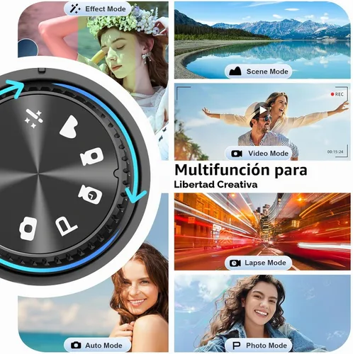Vista 6 de G-Anica Kit de cámaras digitales 8K para fotografía con doble lente Negro