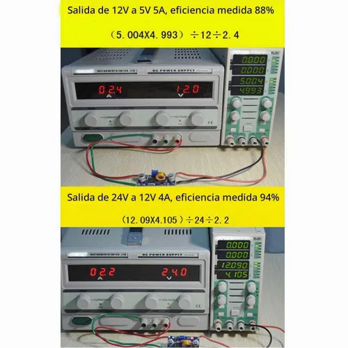 Vista 4 de 3PCS DC-DC Buck Convertidor XL4015 Módulo reductor Max 5A 75W Ajustable 4-38V a 1.25-36V Fuente de alimentación Módulo regulador de voltaje de alta