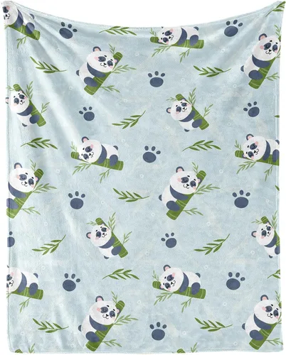 Vista 11 de Manta de panda – Mantas de franela suave para niñas, niños y mascotas, mantas cálidas de panda para todas las estaciones, sofá, regazo y silla, 40 x