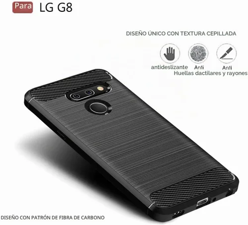 Vista 3 de Funda LG G8 ThinQ - TPU absorción de impactos - Biseles elevados - Negro