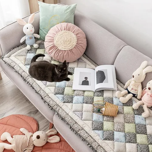 Vista 10 de Fundas mullidas para sofá de mascotas, protector de sofá para perros, cojín de algodón grueso, funda de sofá para mascotas, funda de sofá para cama