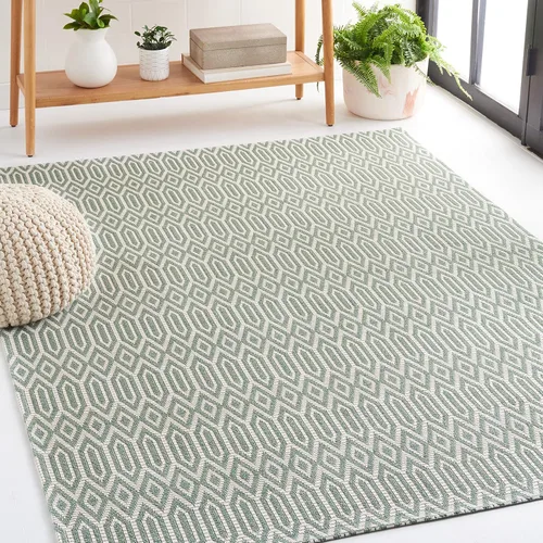 Vista 17 de Martha Stewart x SAFAVIEH - Colección de alfombras de área de 2 x 8 pies, color antracita y gris claro, tejido plano, de algodón, ideal para sala