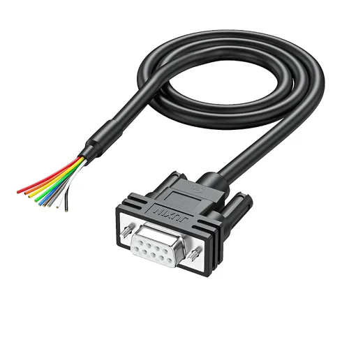 Vista 8 de Paquete de 4 conectores DB9 a extremo de cable desnudo D-SUB de 9 pines RS232 Serial Cable de extensión doble blindado, hembra a cables de 9
