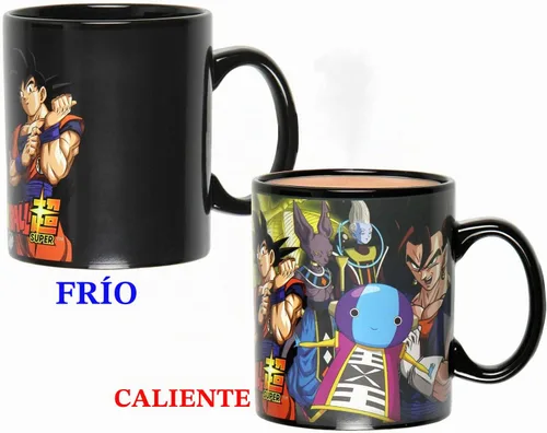 Vista 3 de JUST FUNKY Dragon Ball Super Anime Manga Heat Reactive Color Cambio 16 OZ. Taza de café de té