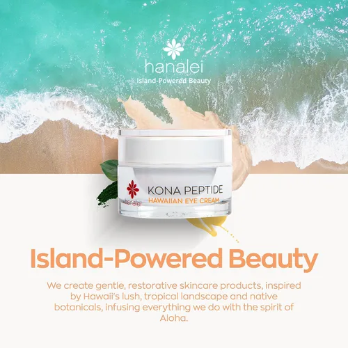 Vista 8 de Hanalei Kona Peptide Eye Cream con cafeína – Reduce arrugas, hinchazón, ojeras, hidratante, suavizante, revitalizante fórmula con botánicos