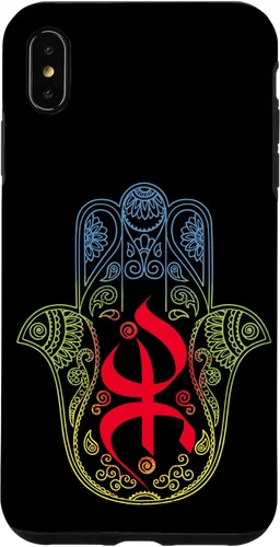 Vista 11 de Funda para iPhone 13 Pro Max Khamsa Amazigh Berber con símbolo de Yaz con colores vibrantes de la bandera